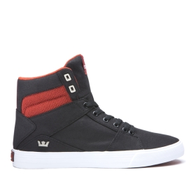 Mens Supra High Top Shoes ALUMINUM Black/Bossa Nova/White | AU-19234